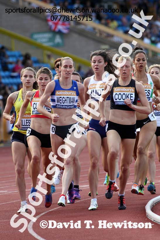 Womens 1500 metres, Sainsbury's British Champs, Alexander Stadium, Birmingham. Photo: David T. Hewitson/Sprts for All Pics